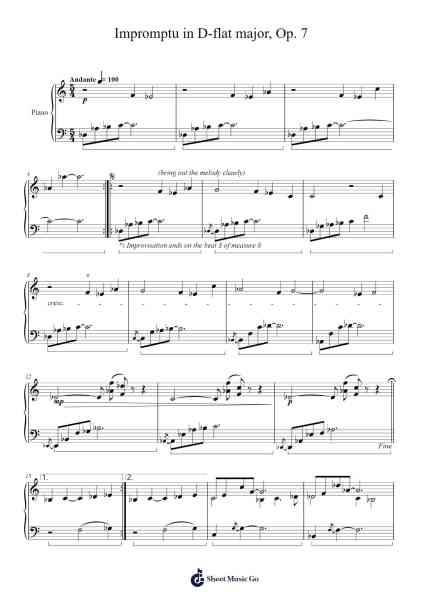 Impromptu in D-flat major, Op. 7 Sheet Music by Sunwoo Lim-Arr.Kathmann