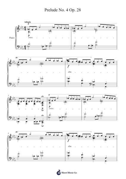 Prelude No. 4 in E Minor, Op. 28 Sheet Music by ...etc...-Arr.Fitzbaird Marreade