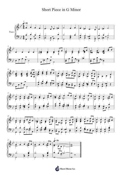 Short Piece in G Minor Sheet Music by Samuel Oppong-Nti-Arr.Virwey Bloornid