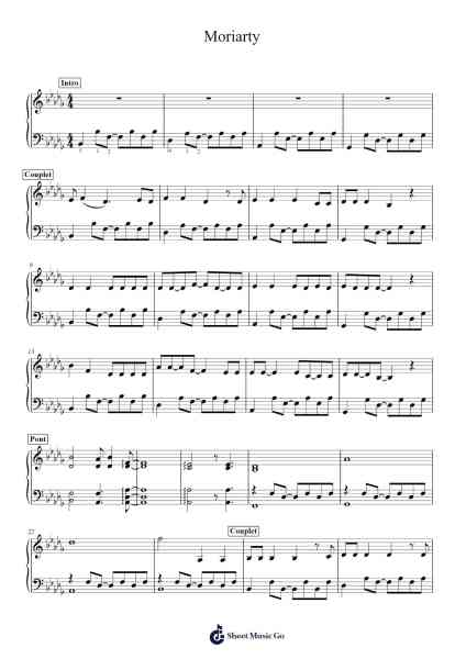 Moriarty Sheet Music by Moriarty-Arr.Fowcoln