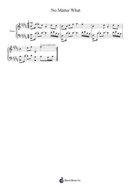 No Matter What Sheet Music by Yorktie Phisopp-Arr.Ldad Jeanvan