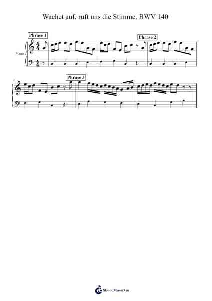 Wachet auf, ruft uns die Stimme, BWV 140 Sheet Music by Johann Sebastian Bach-Arr.Blybohm
