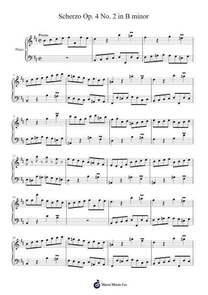 Scherzo Op. 4 No. 2 in B minor Sheet Music by 20065364-Arr.Zoediah
