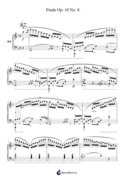 Etude Op. 10 No. 8 in F Major Sheet Music by Frédéric Chopin-Arr.Osnest Araliam