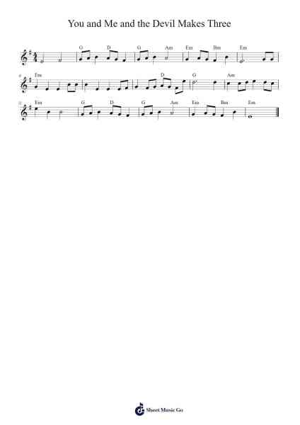 You and Me and the Devil Makes Three Sheet Music by Unknown author-Arr.Cumrusk Wescky