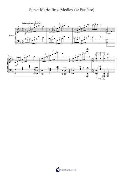Super Mario Bros Medley (4: Fanfare) Sheet Music by Koji Kondo-Arr.Feltrid