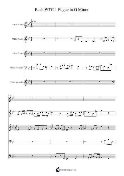 The Well-Tempered Clavier, Book 1: Fugue in G Minor, BWV 861 Sheet Music by Johann Sebastian Bach-Arr.Bonrian Vanqe