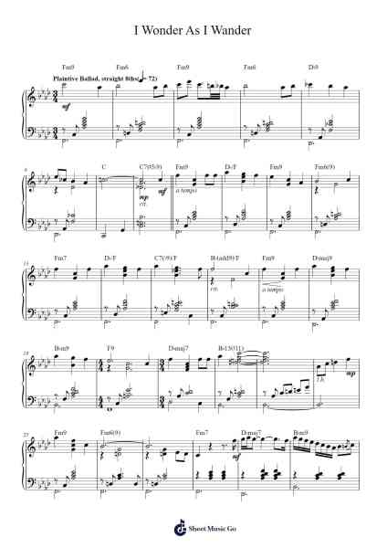 I Wonder As I Wander Sheet Music by John Jacob Niles-Arr.Sonsaul Corfort