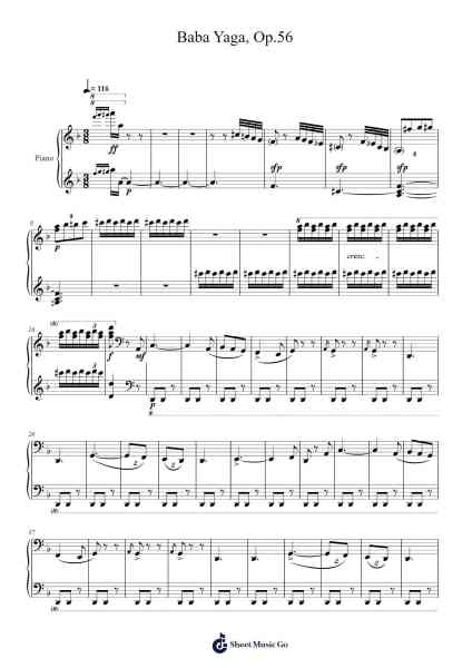 Baba Yaga, Op. 56 Sheet Music by Anatoly Lyadov-Arr.Brobraith Zeyer