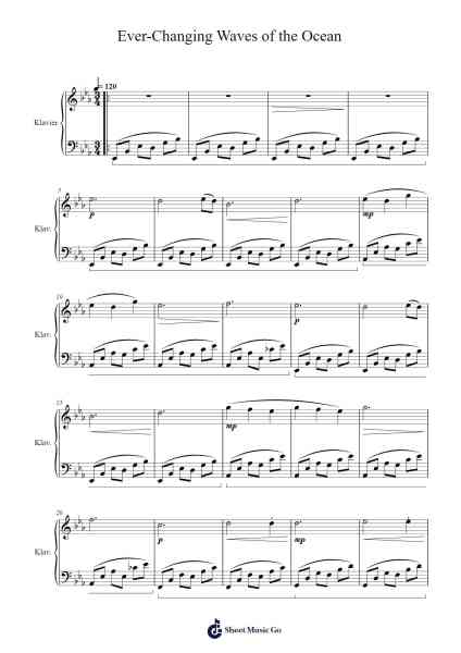 Ever-Changing Waves of the Ocean Sheet Music by Upwar Rhovieve-Arr.Loliz O'Conbach