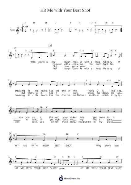 Hit Me with Your Best Shot Sheet Music by Pat Benatar-Arr.Kerniei Judkell