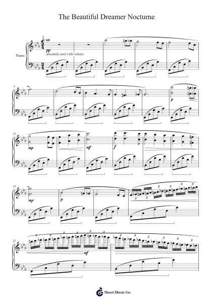 Nocturne (The Beautiful Dreamer Nocturne) Sheet Music by Piano Chris-Arr.Hufaithe Deantate