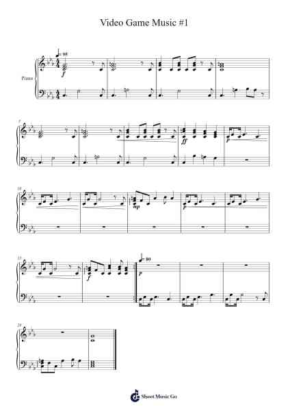 Video Game Music #1 Sheet Music by kingdcl-Arr.Darcarr
