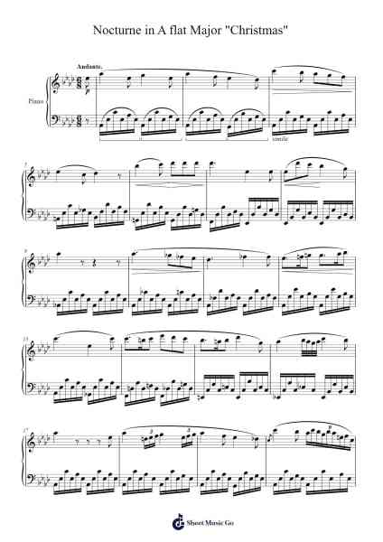 Nocturne in A flat Major "Christmas" Sheet Music by Poundmiah Hilldams-Arr.Buckchad