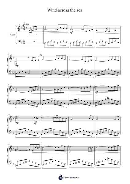 Wind across the sea Sheet Music by Masao Aichi-Arr.Phisan Lionelphy