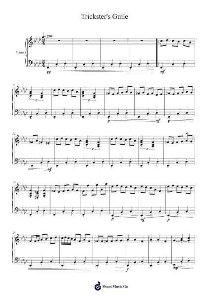 Trickster's Guile Sheet Music by Xiomara-Arr.Georfoe