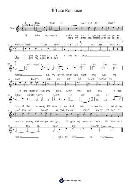 I'll Take Romance Sheet Music by Ben Oakland-Arr.Guygray