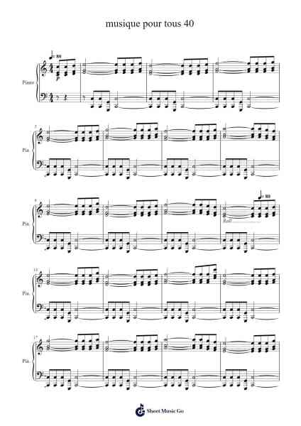 musique pour tous 40 Sheet Music by Pierre Coutant-Arr.Strongco