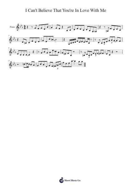 I Can't Believe That You're in Love with Me Sheet Music by Clarence Gaskill/Jimmy McHugh-Arr.Osger