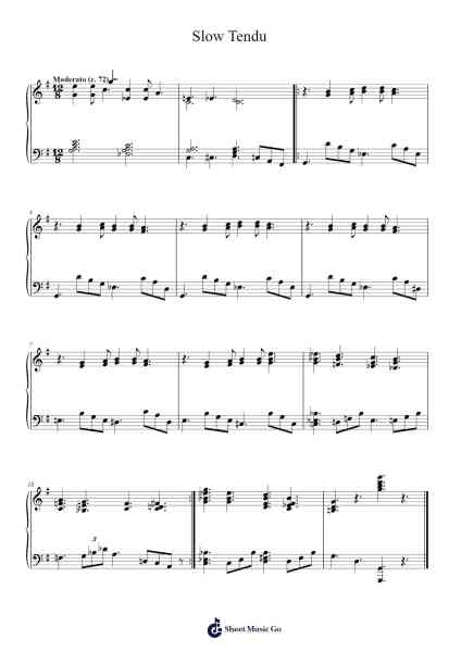 Slow Tendu Sheet Music by Unknown author-Arr.Boycegold