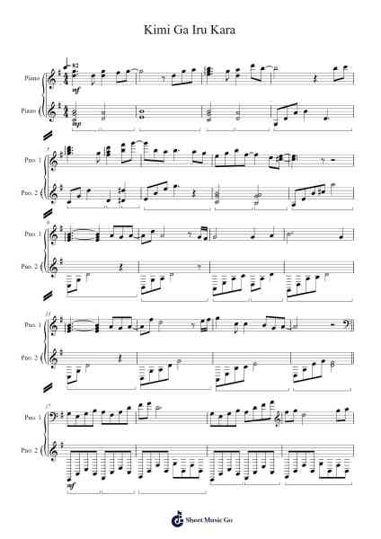 Kimi Ga Iru Kara Sheet Music by Elements Garden-Arr.Leethey Yvetteroll