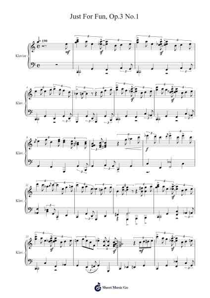 Just For Fun, Op.3 No.1 Sheet Music by Maarten Smit-Arr.Yonnggiles