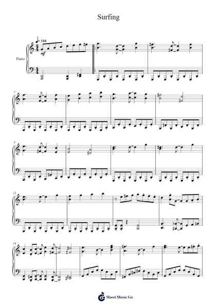 Surfing Sheet Music by Shota Kageyama-Arr.Lilrald