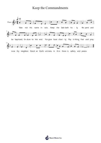 Keep the Commandments Sheet Music by Tom Burnett-Arr.Triswolf Roochel