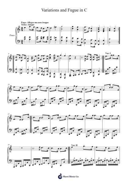 Variations and Fugue in C Sheet Music by Jinwoo Shin-Arr.Puldair