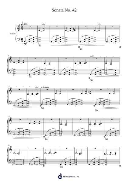 Piano Sonata No. 42 Sheet Music by Alexander Mehlmann-Arr.Gregrace Glennjob