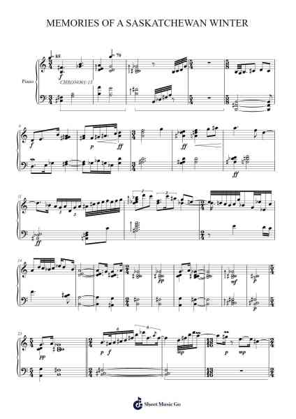 MEMORIES OF A SASKATCHEWAN WINTER Sheet Music by T.E. Fleming-Arr.Lespenn