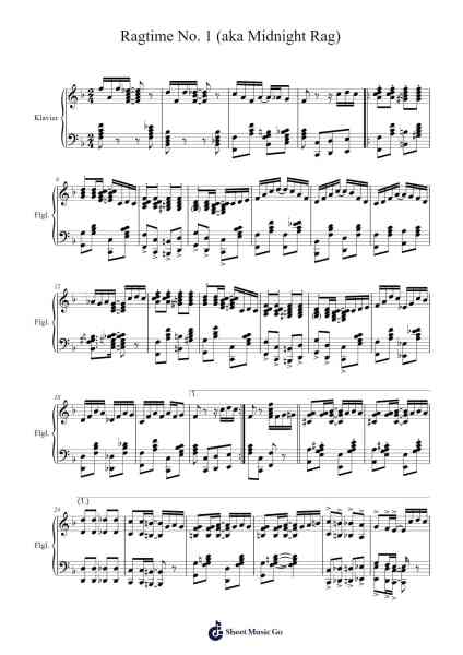 Ragtime No. 1 (aka Midnight Rag) Sheet Music by Dr Claus Schwab-Arr.Cliffcam Whbill