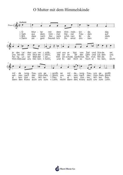 O Mutter mit dem Himmelskinde 樂譜由 Dalloc - 編曲 Loulup