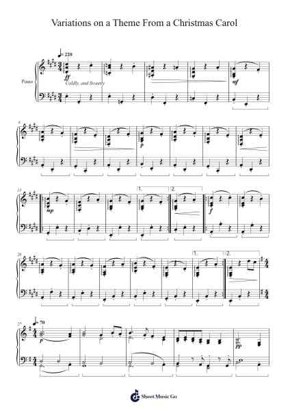 Variations on a Theme From a Christmas Carol Sheet Music by Brufe-Arr.Evertrine Curcent