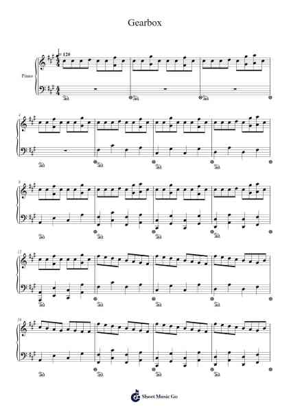 Gearbox Sheet Music by Prubrian-Arr.Zangline