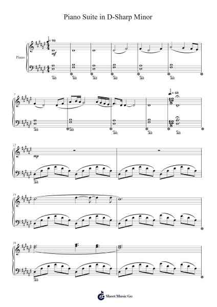 Piano Suite in D-Sharp Minor Sheet Music by Springrald-Arr.Yedlis Nycol