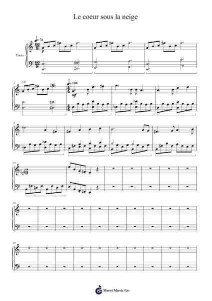 Le coeur sous la neige Sheet Music by Sacha Jubinville-Arr.Grifgins