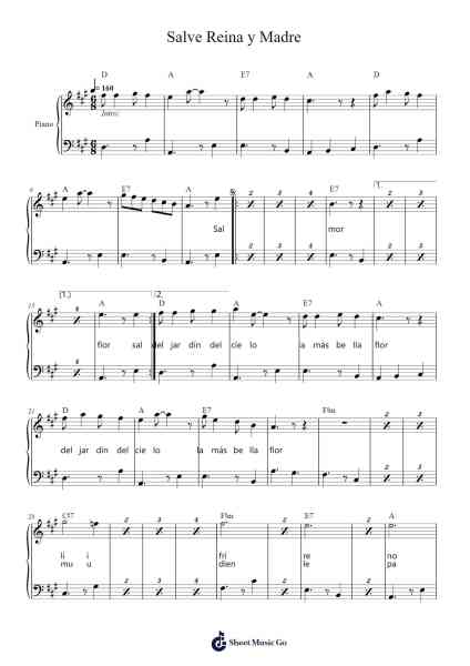 Salve Reina y Madre Sheet Music by daperdomop-Arr.Stelgil Kaycia