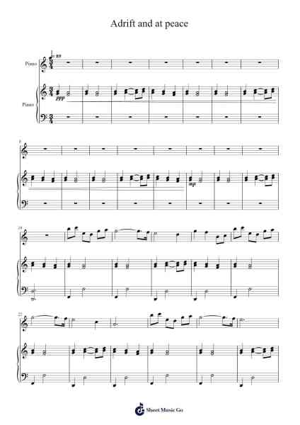 Adrift and at peace Sheet Music by Nine Inch Nails-Arr.Kepnia Lilbohm