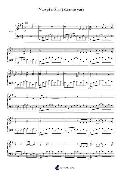 Nap of a Star (Sunrise ver) Sheet Music by TXT-Arr.Chestom