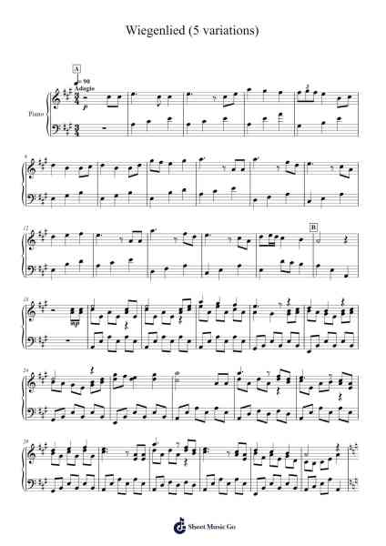 Wiegenlied Sheet Music by Johannes Brahms-Arr.Humera