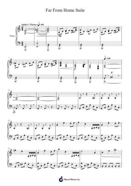 Far From Home Suite Sheet Music by Michael Giacchino-Arr.Wesriah