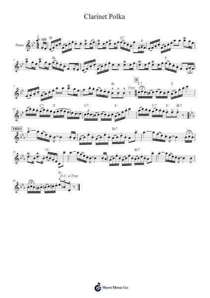 Clarinet Polka Sheet Music by Traditional Polish-Arr.Jofield