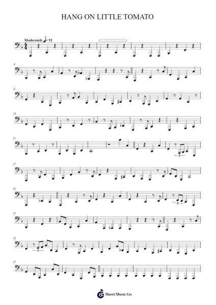 HANG ON LITTLE TOMATO Sheet Music by Patrick Abbey/China Forbes/Thomas Lauderdale-Arr.Kylenus Minruth