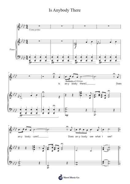Is Anybody There Sheet Music by Sherman Brothers-Arr.Brookecan