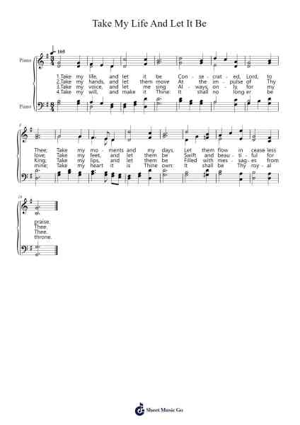 Take My Life And Let It Be Sheet Music by Wolfgang Amadeus Mozart-Arr.Toddgail