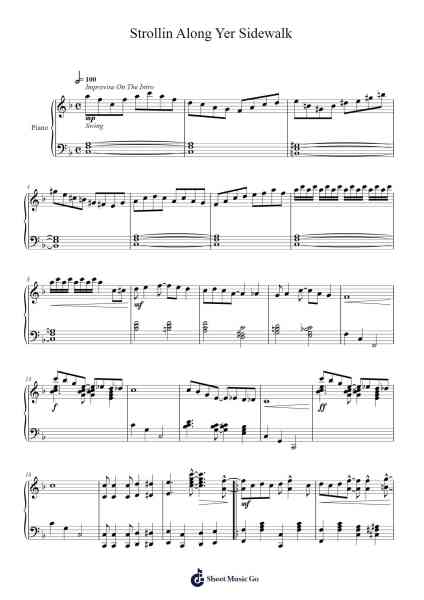 Strollin Along Yer Sidewalk Sheet Music by Stilkim-Arr.Luda Gaian