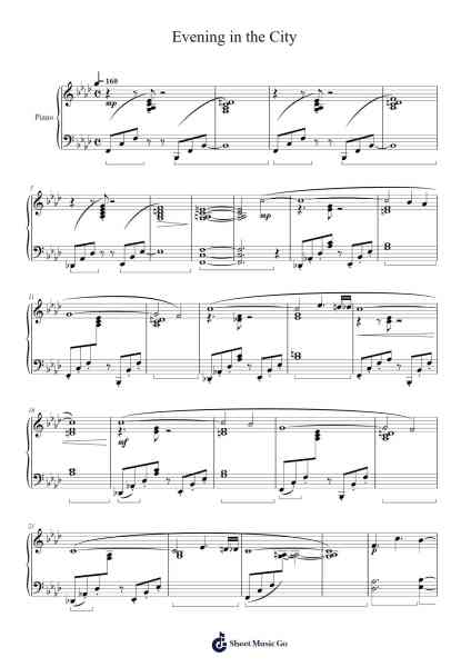 Prelude No. 18 "Evening in the City" Sheet Music by musiclover08-Arr.Deirholt