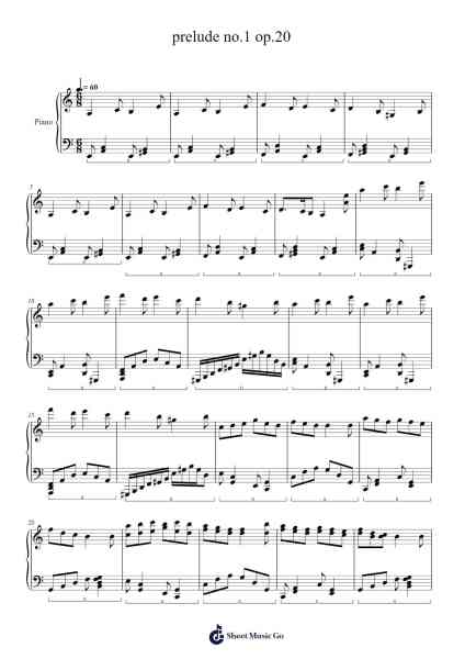 Prelude No. 1, Op. 20 樂譜由 Jan Klasić - 編曲 Virgreg