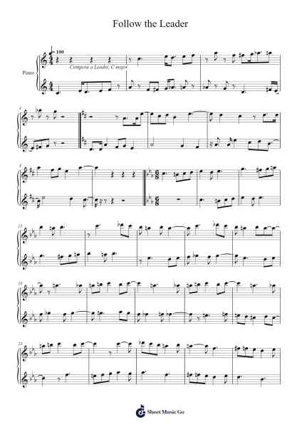 Follow the Leader Sheet Music by d8wwssr9s9-Arr.Yorkkim